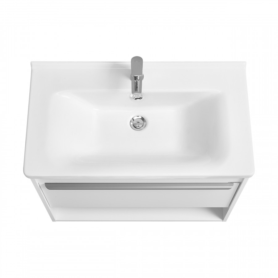 Тумба-умывальник ХОУП 80, 1 ящ., подвесная, белый матовый (под раковину МИРАНДА 80)