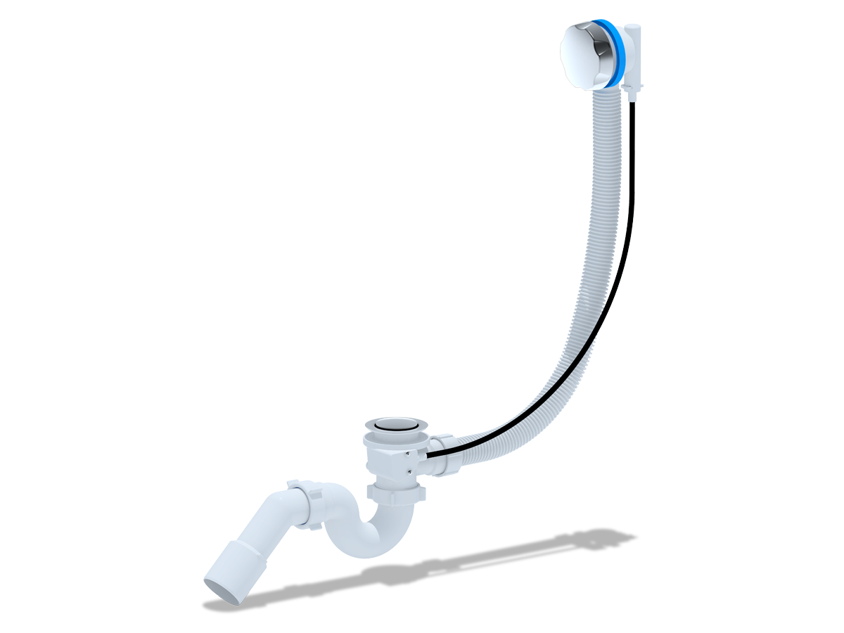 Перелив полуавтомат с прямоточным сифоном АНИ Пласт EM313 1080 с переходной трубой 45 градусов 40х50