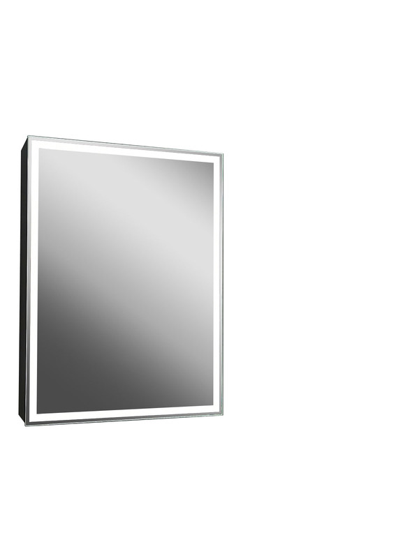 Зеркало-шкаф Mirror Box black Led 600х800