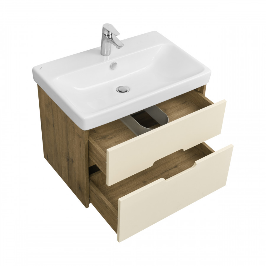 Тумба ОЛИВИЯ 70, бежевый, дуб велл (под раковину АДРИАНА 70)