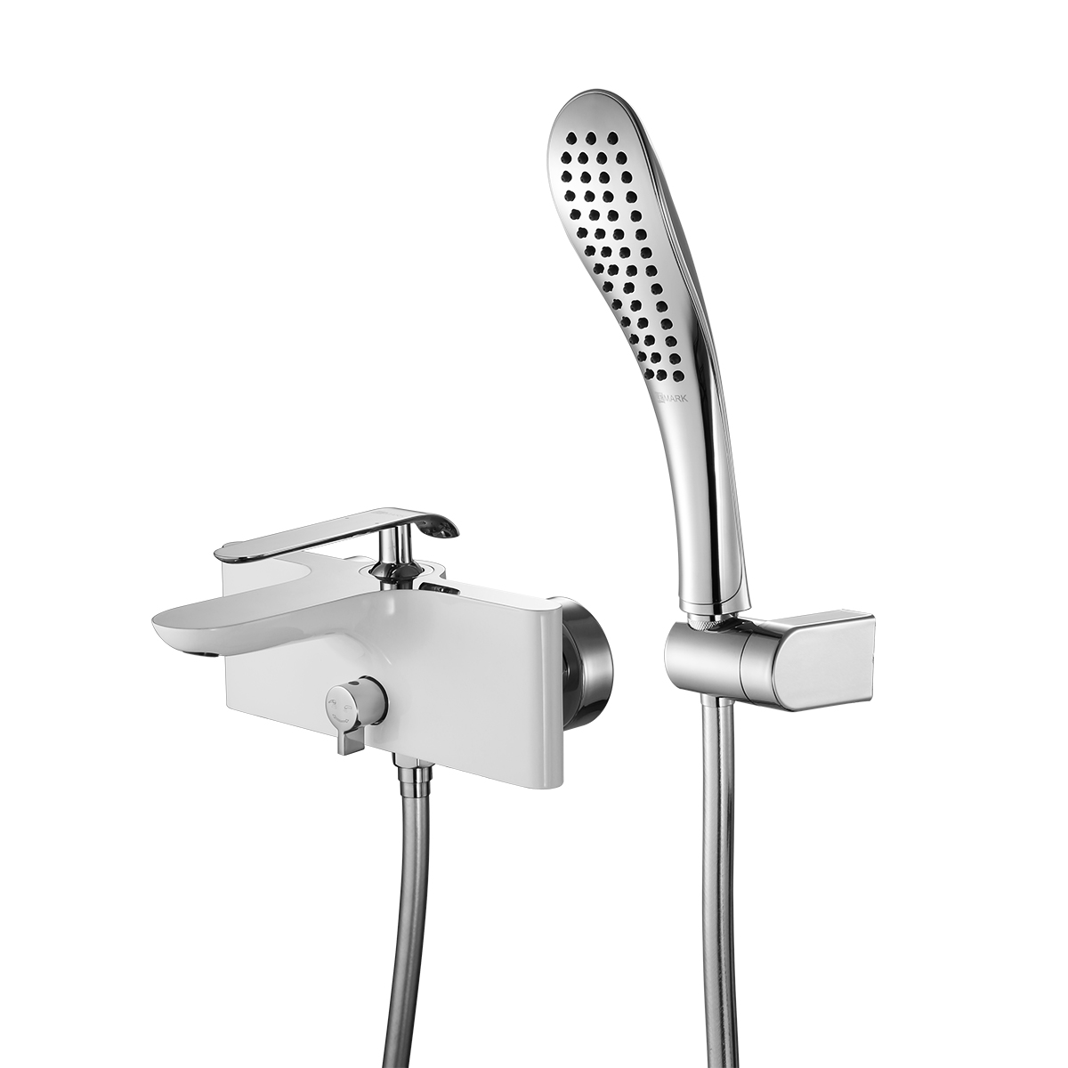 Melange Смеситель для ванны, монолитный излив 182мм лейка, р/ОД, хром/белый, LM, LM4914CW