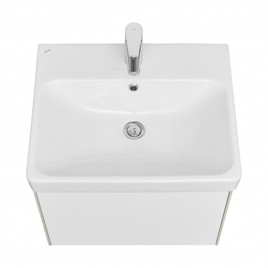 Тумба АСТИ 55, подвесная, белый, ясень шимо (под раковину АДРИАНА 55)