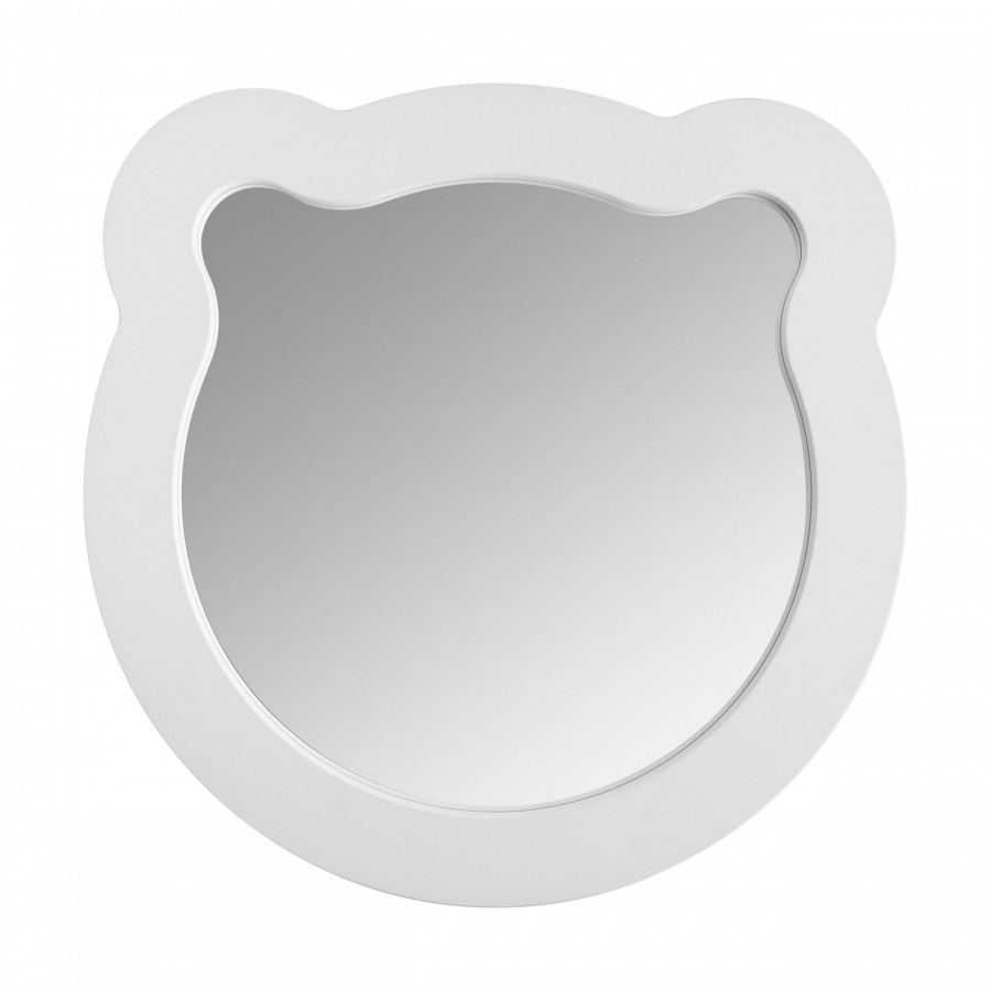Зеркало КАСПЕР МИШКА, фигурное, белый матовый