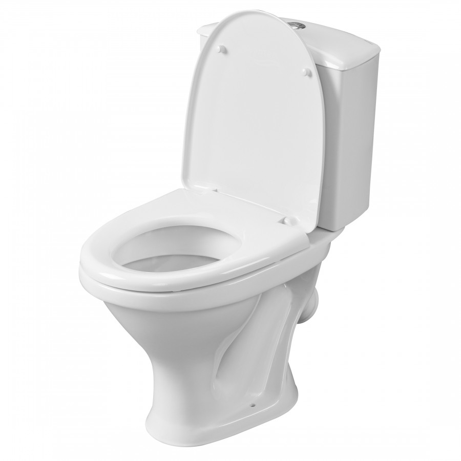 Унитаз-компакт "Вест" косой выпуск, с кнопочной арматурой и сиденьем  SANTERI