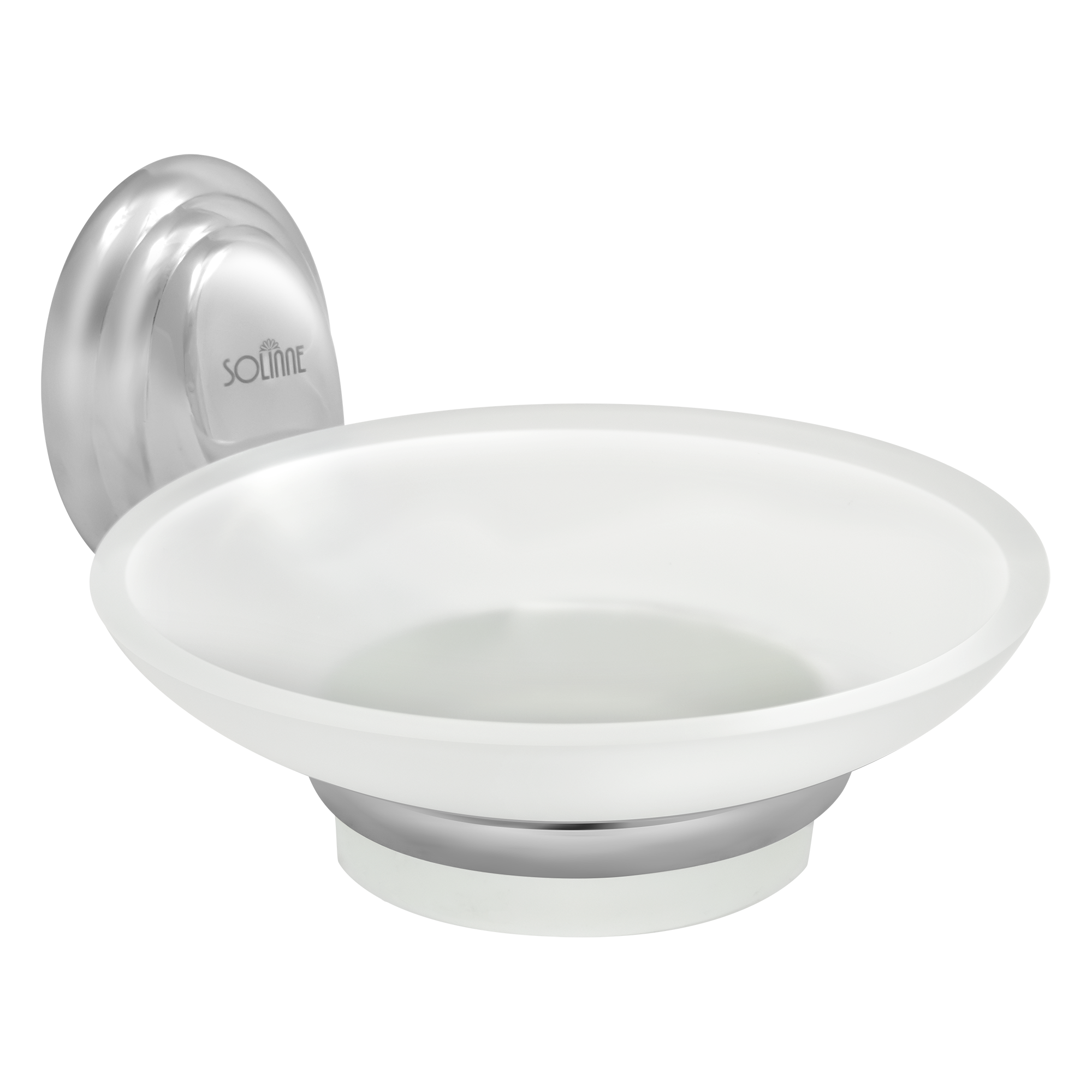 Мыльница стеклянная "Solinne", 15131, хром, стекло-сатин. Коллекция Classic.