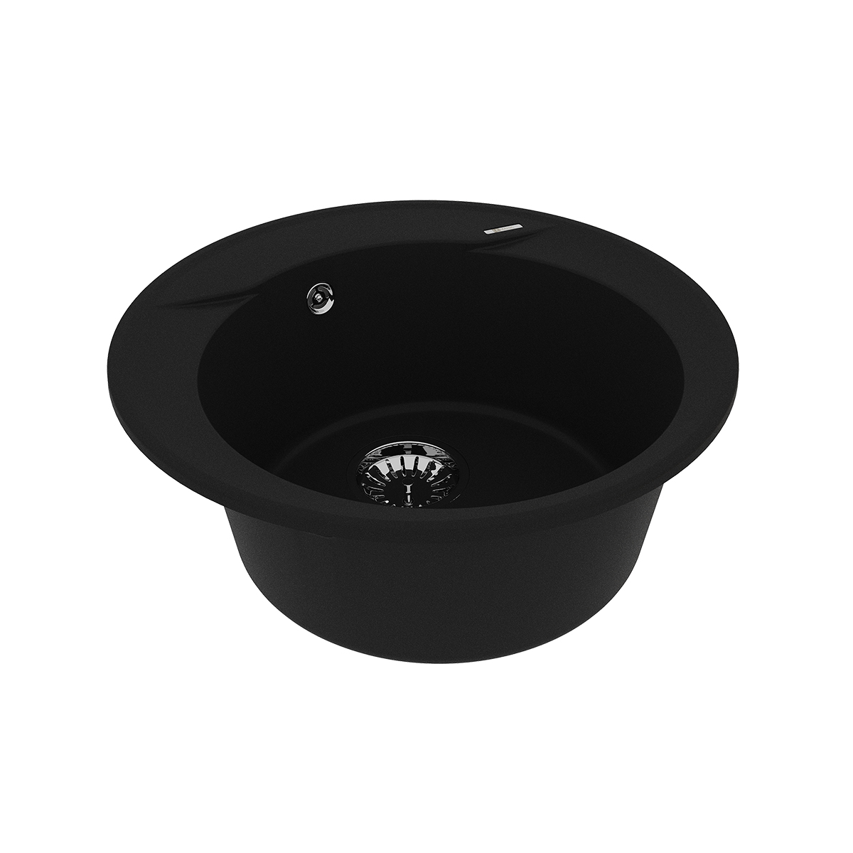 Кухонная мойка Lemark SULA 500 врезная круглая из кварцгранита, Антрацит