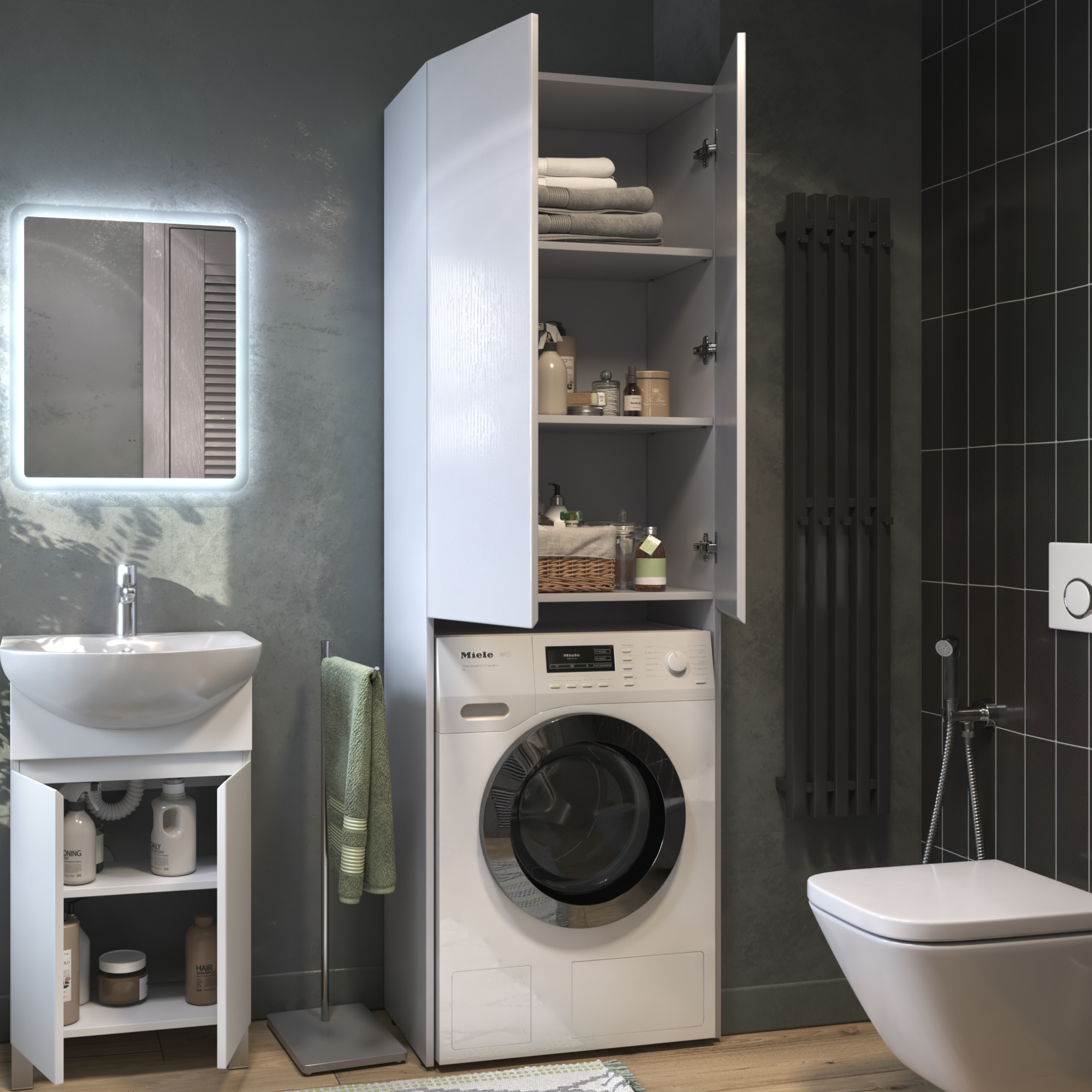 Шкаф для стиральной машины VIGO Wing 64 напольный белый (shnr.WIN.64.2D белый)