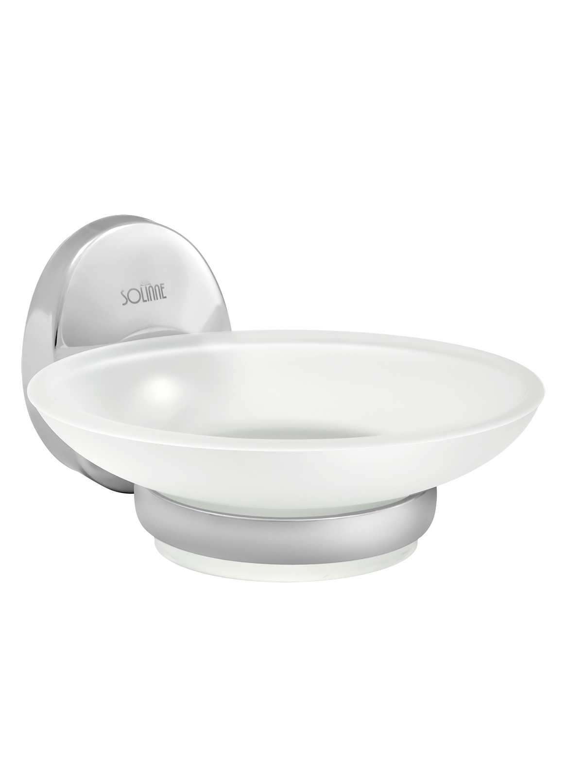 Мыльница стеклянная "Solinne", 16131, хром, стекло-сатин, Коллекция Modern