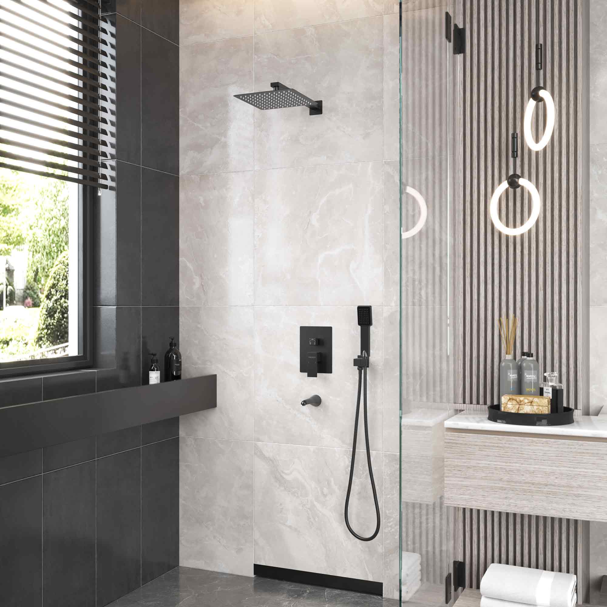 Душевой комплект VENTAS 3S BLACK, черный матовый, BERGES