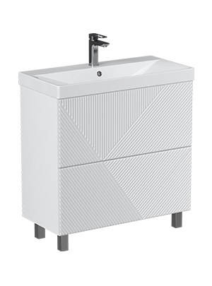 Тумба под раковину VELVEX Edge 600-0-2 (9696) белый глянец