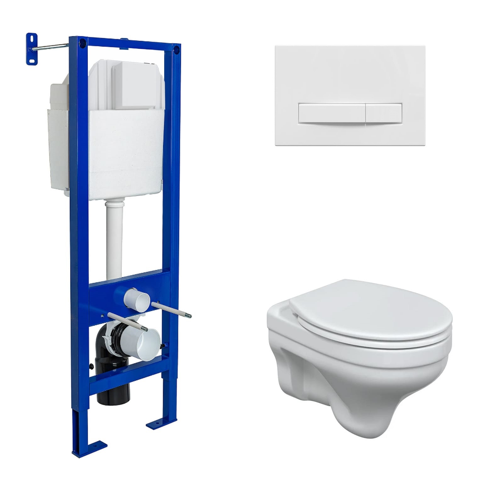 Комплект: инсталляция ATOM Line 410, кнопка белая, унитаз ALBIT S, сиденье дюропласт Optim SO, BERGE