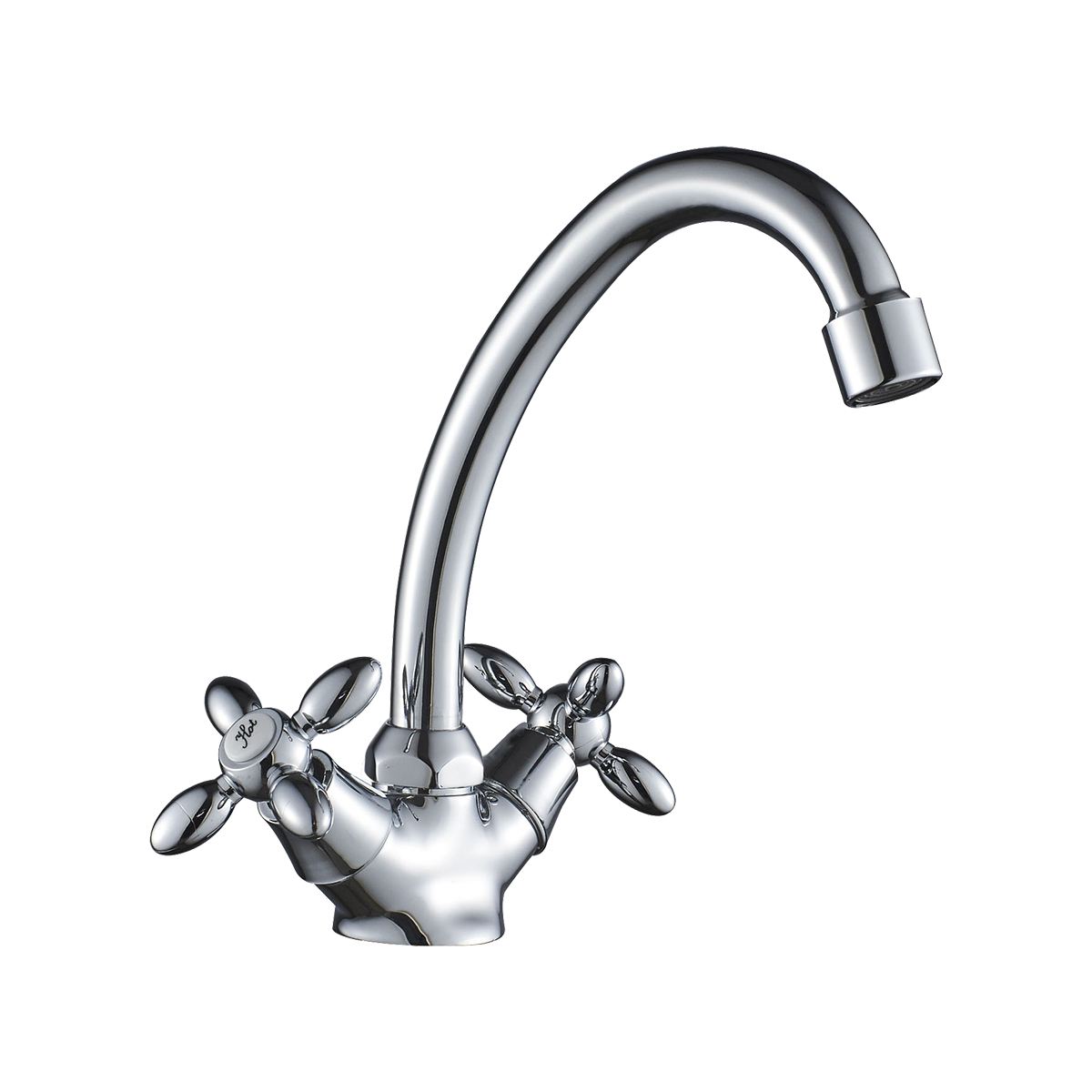 DR53 Смеситель для раковины, пов.излив 122мм, р/ДВ, хром, DR, DR53012