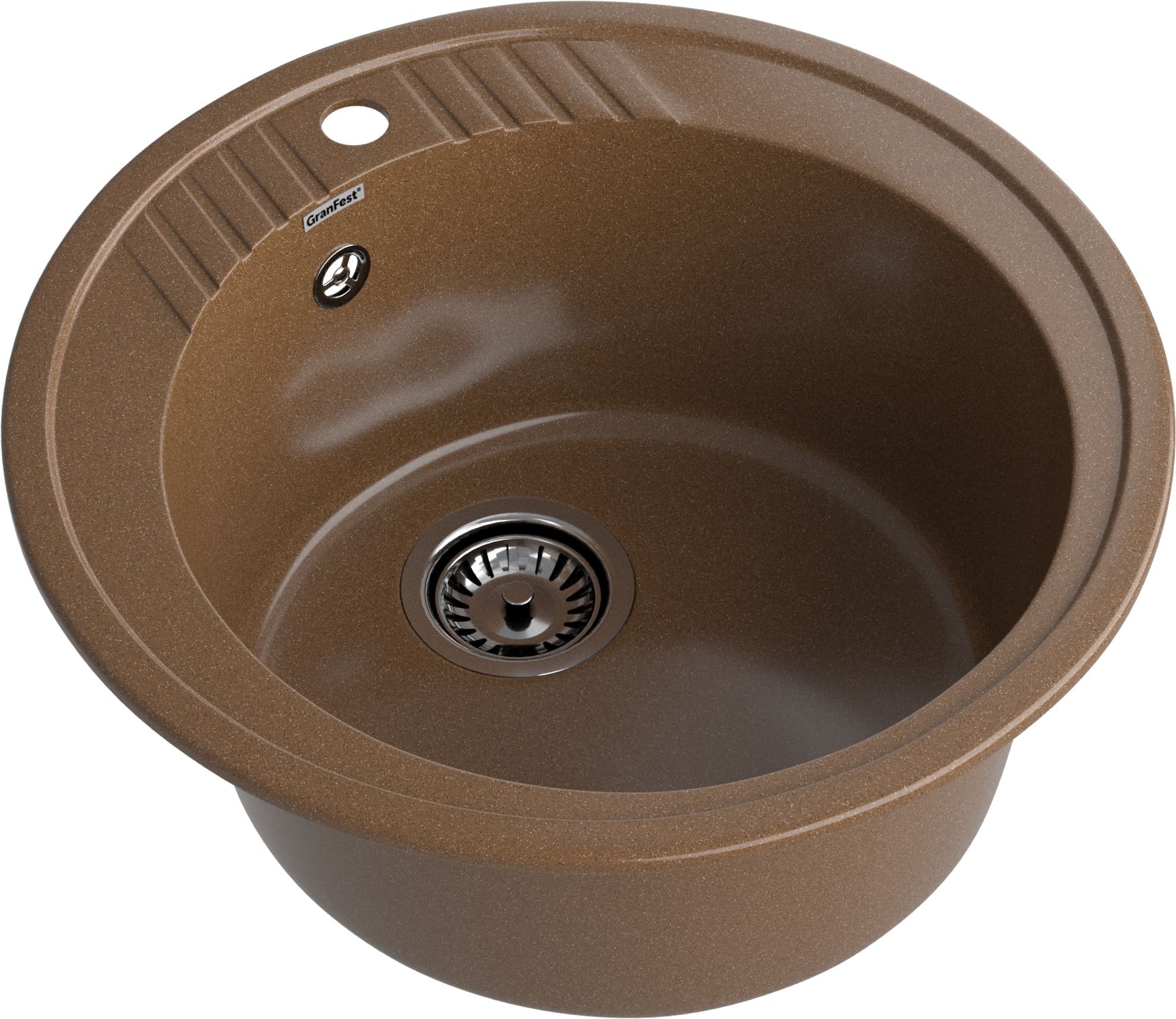 GRANFEST Мойка композит RONDO GF-R--520   D=520 мм   терракот  арт.GF-