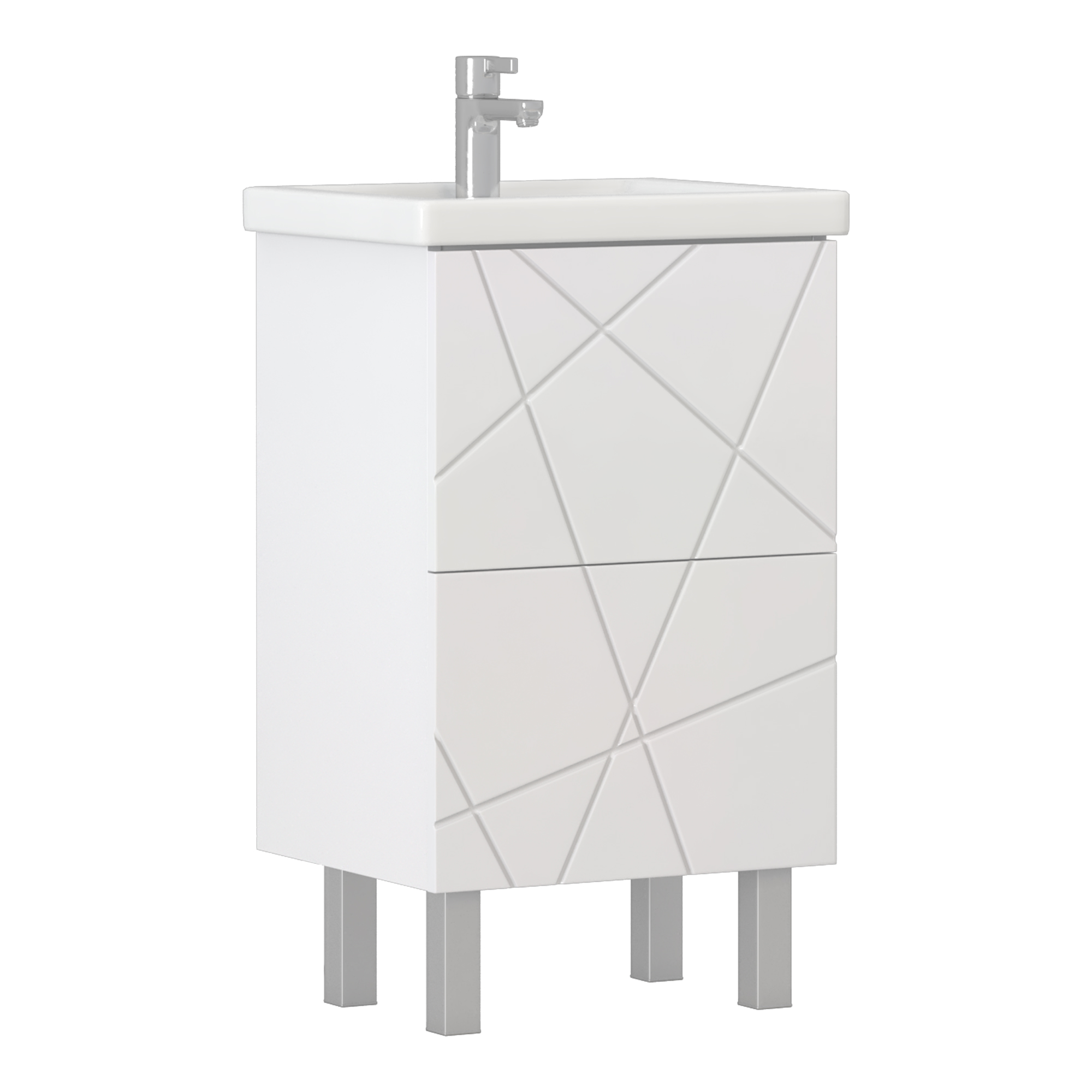 Тумба под раковину VIGO Geometry 2-50 напольная белый (tn.bsf.GEO.FOS.50.2Y)