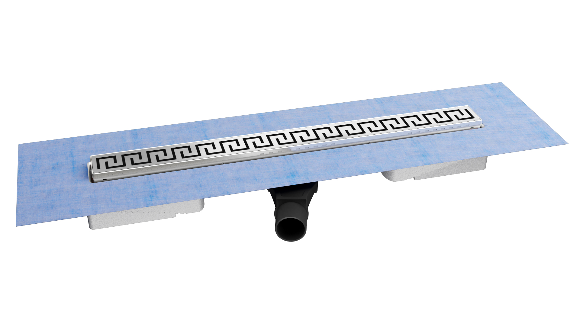 Желоб водосток В1 ANTIK 700, хром глянец, S-сифон D50 H60 боковой, BERGES