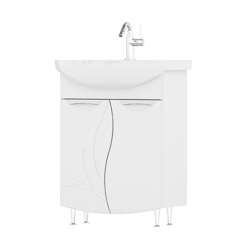 Тумба Adel 70, напольная, 2 дв., белая (под раковину Балтика 70), VOLNA