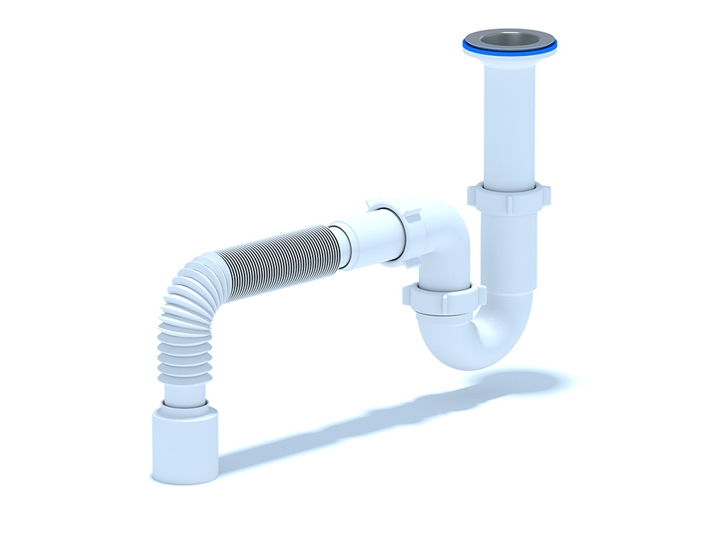 Сифон для мойки АНИ Пласт D0510 1 1/2 дюйма 40 прямоточный с гибкой трубой 40х50