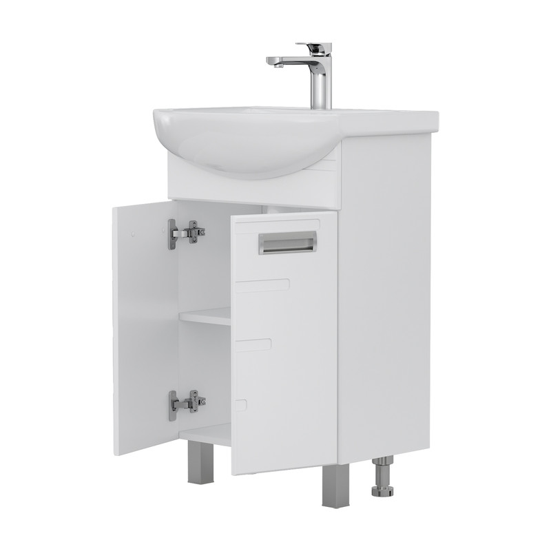 Тумба Joli 55, напольная, 2 дв., белая (под раковину Балтика 55), VOLNA