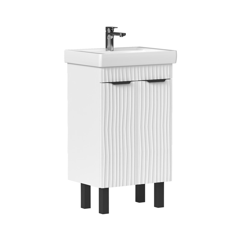 Тумба Lotti 50, напольная 2 дв., белая (под раковину Тигода 50), VOLNA