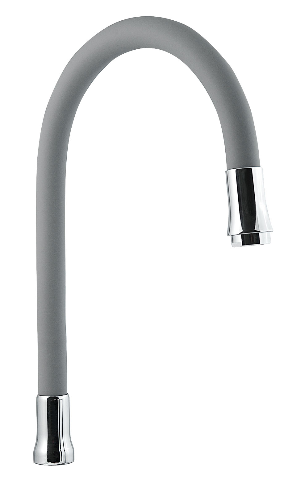 Излив гибкий из силикона,с аэратором, цвет серый., СЛАВЕН, 113