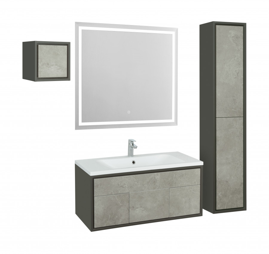 Тумба УЭЛЬС 100, графит (под раковину БРУК 100)