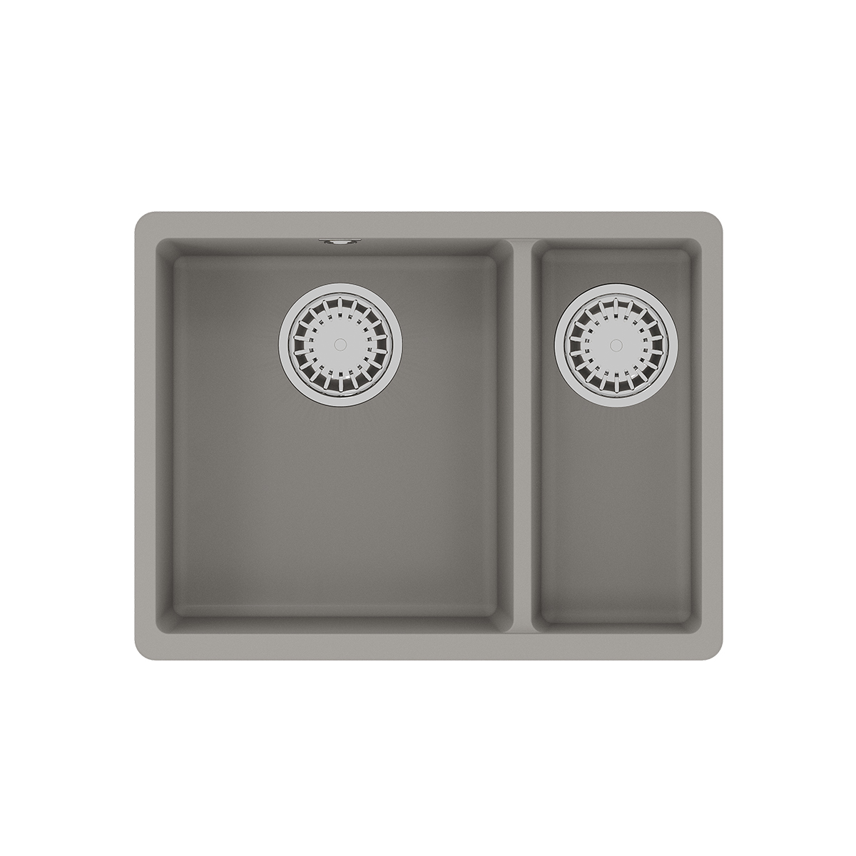 Кухонная мойка Lemark SINARA 550.2-U подстольного монтажа с доп.чашей из кварцгранита, Грей