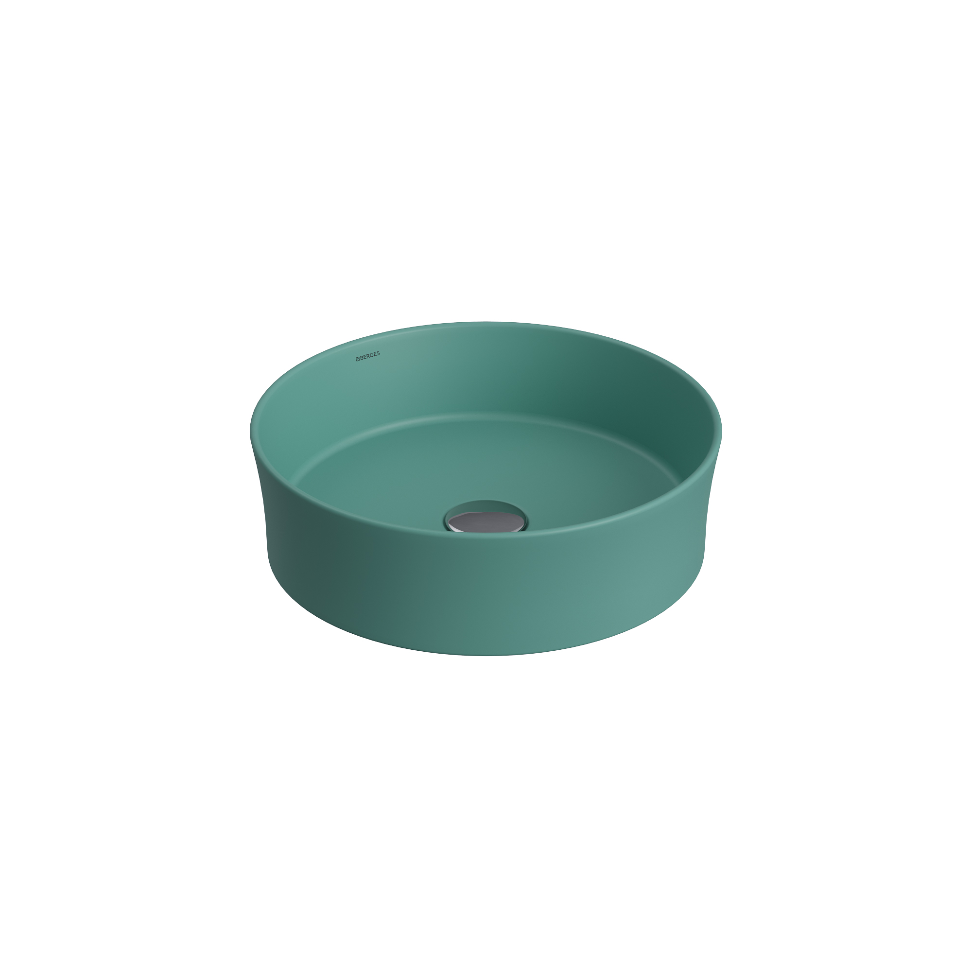 Раковина Ego SL накладная, Ø 38 см,  круглая, темно-зеленый матовый, BERGES
