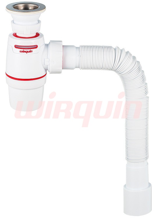 СифонWIRQUIN, WIRQUIN NEO AIR с выпуском 1¼ х 40 мм и гофротрубой L800 мм, 40 х 40/50 мм, WIRQUIN