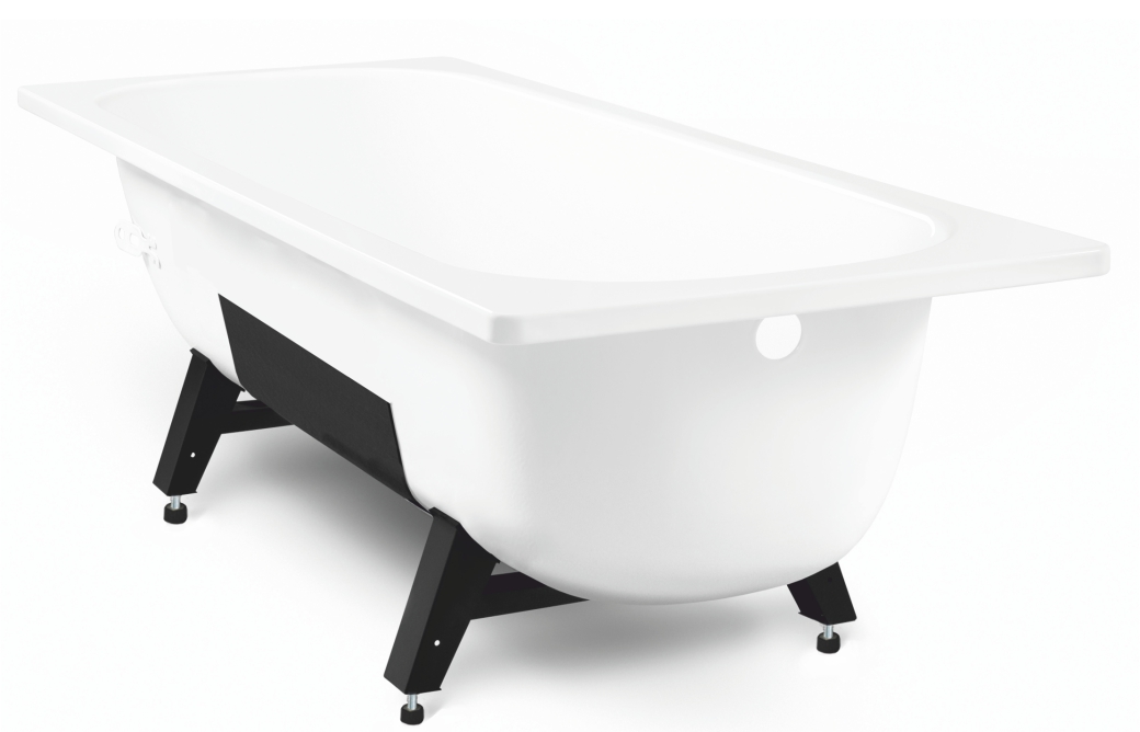 TEVRO Ванна стальная 160х70х40 см. с опорной подставкой, без ранта, белый лотос, ВИЗ
