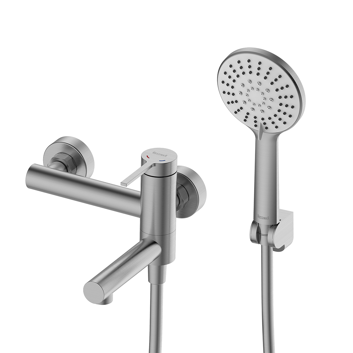 Смеситель ROSSINKA RSF-1722S-SSN для ванны с поворотным изливом, сталь