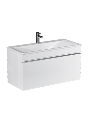 Тумба под раковину VELVEX Pulsus 1000-0-1 (Pulsus) навесная белый глянец