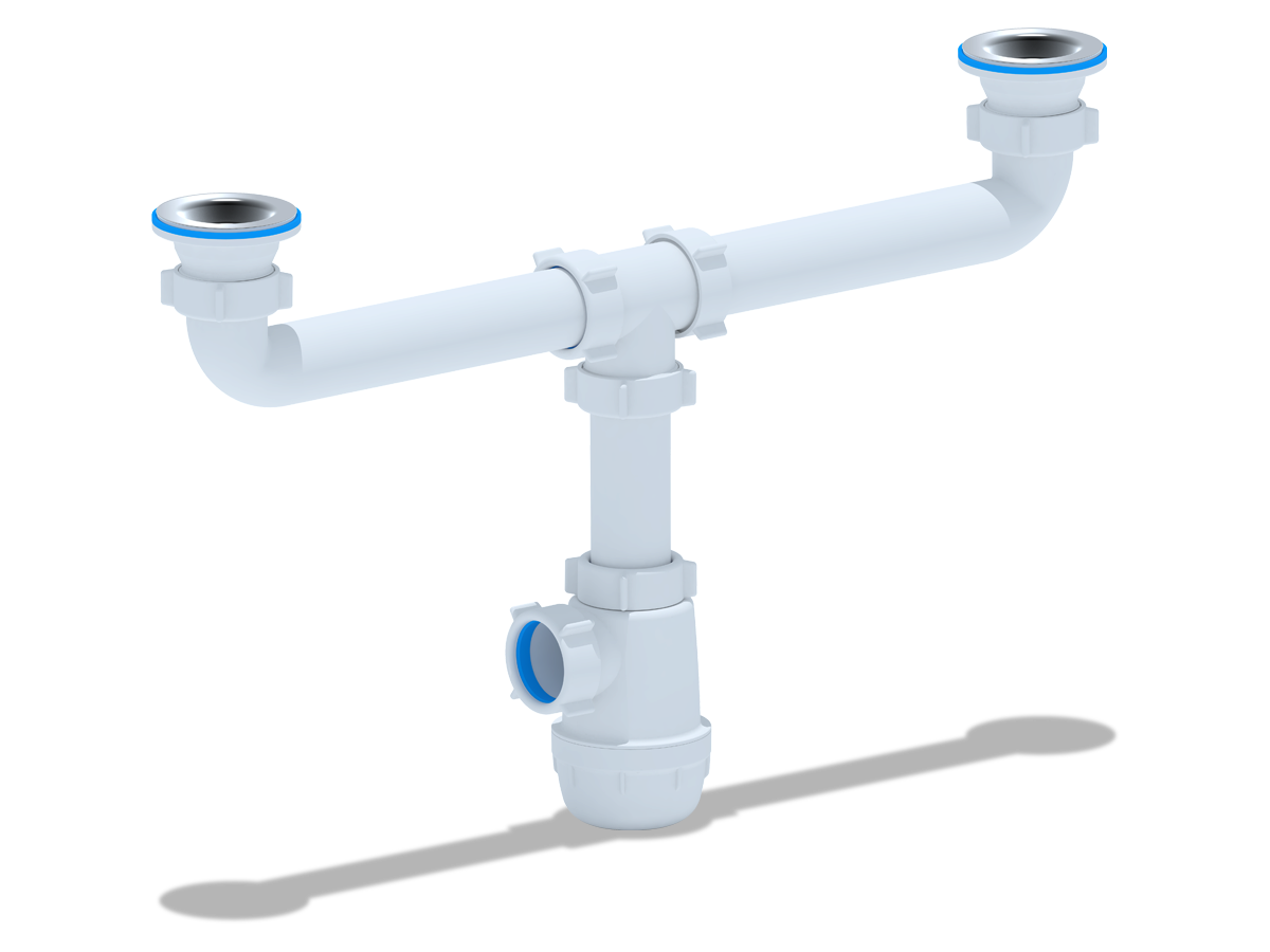 Сифон для мойки АНИ Пласт Грот A3000 1 1/2 дюйма 40 двойной