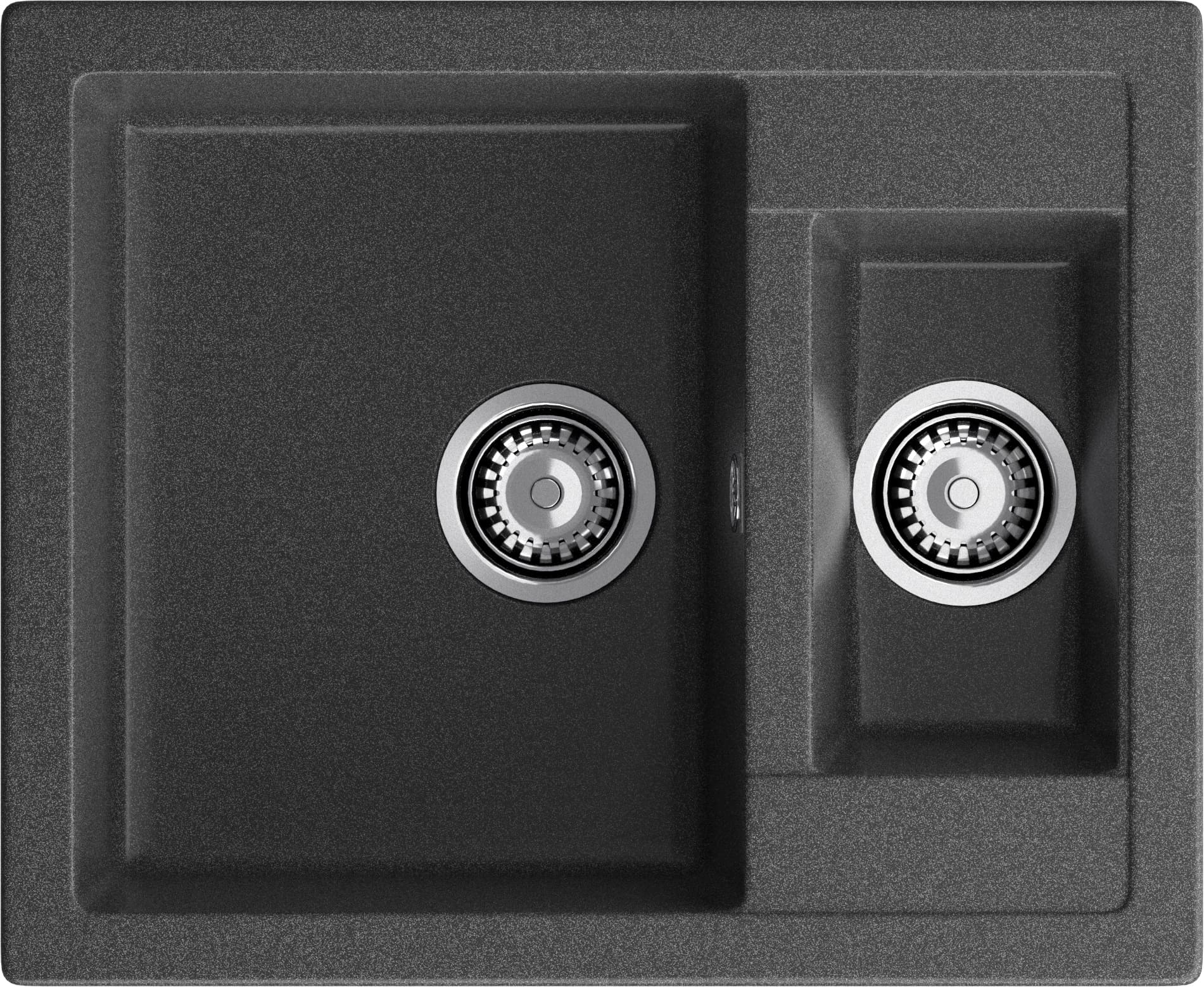 GRANFEST Мойка композит QUADRO GF-Q--610K 1.5-чаши. 610*500мм графит арт.GF-
