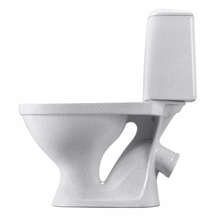 Унитаз-компакт "Соната" косой выпуск,1 сорт,с кнопочной арматурой и сиденьем,крап на белом ,SANTERI