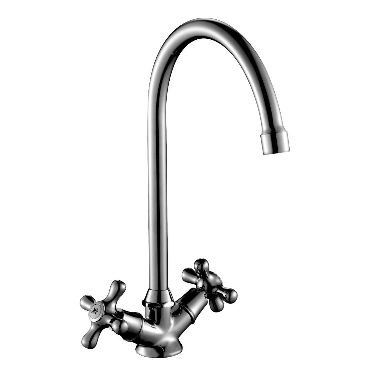 H02 Смеситель для кухни, выс.пов.излив 165мм, р/ДВ, хром, ROS, H02-72R