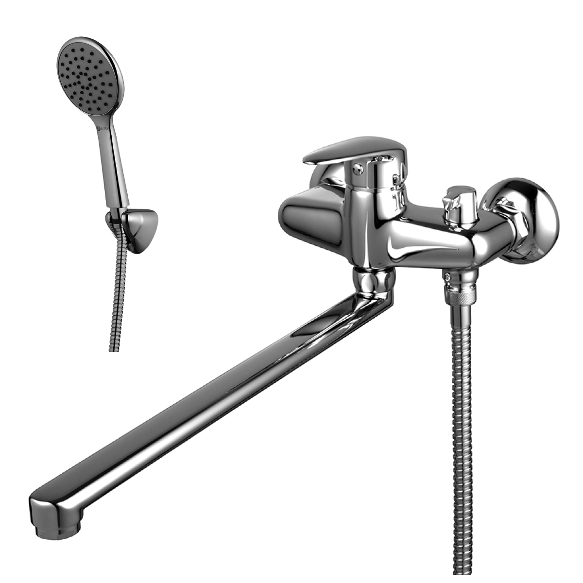 Pramen Смеситель для ванны, плоск.пов.излив 350мм боковой дивертор, р/ОД, хром, LM, LM3317C