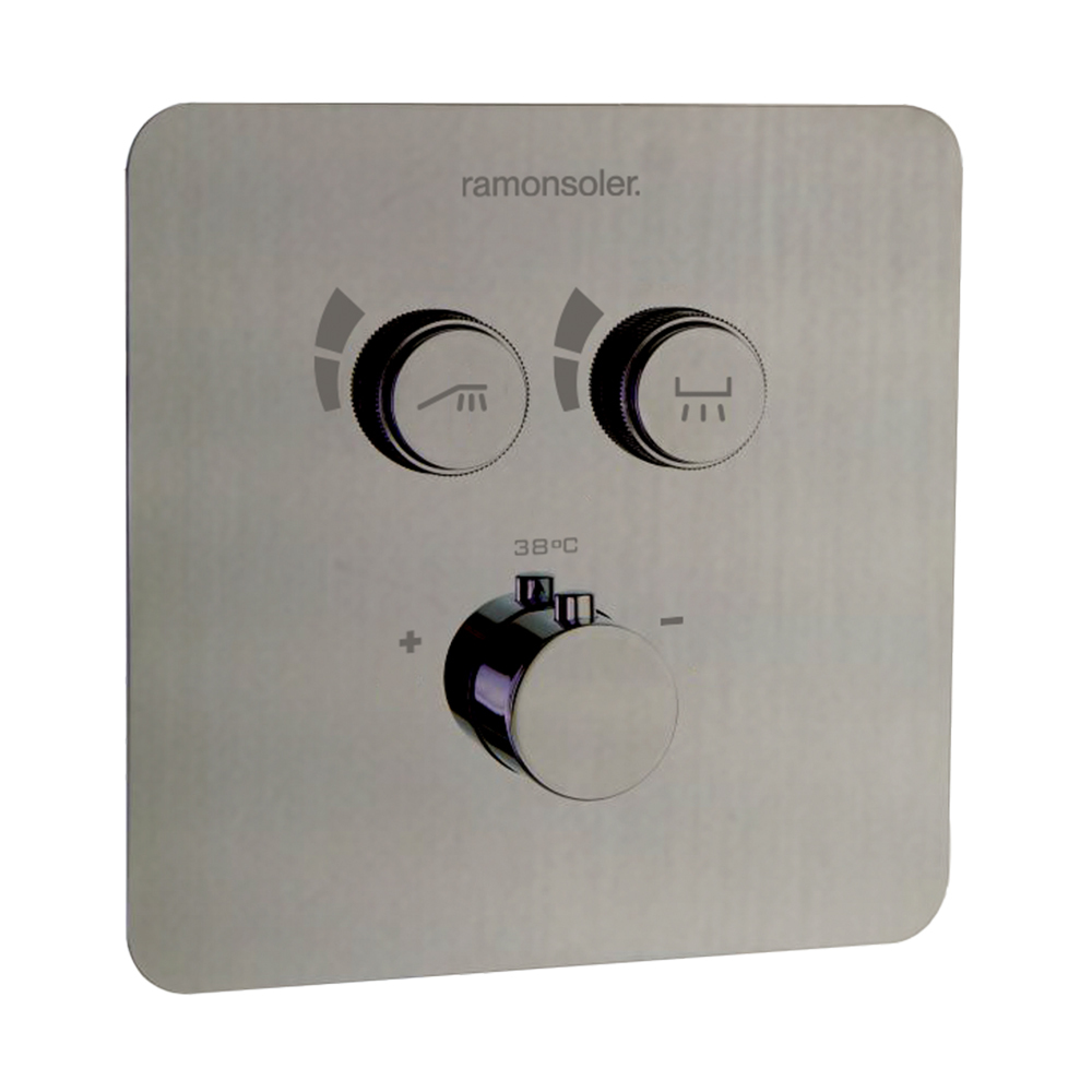 Встраиваемый термостатический смеситель для душа RS SMART 85T201SNC никель брашированный на 2 выхода