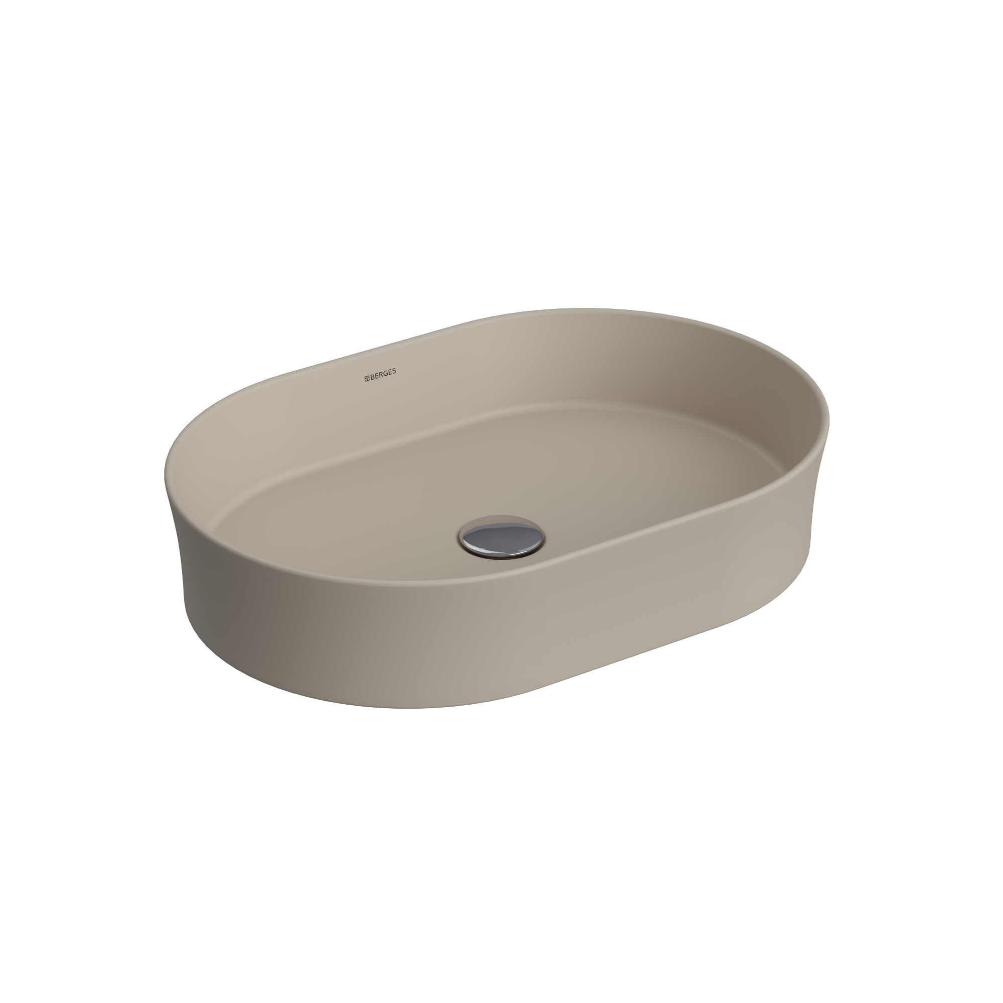 Раковина Ego SL накладная овал, 55x38 см, без отверстия под смеситель, жасмин матовый, BERGES