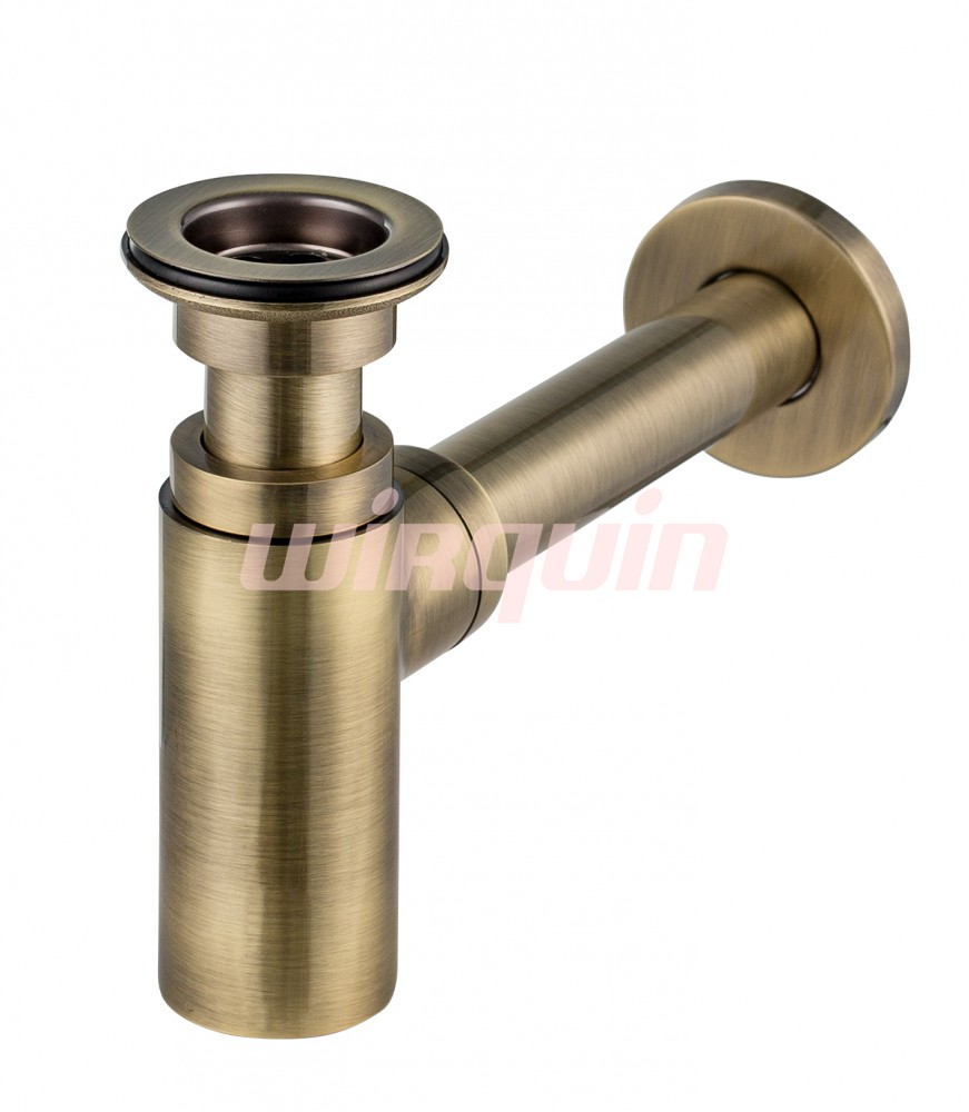 Сифон “LINEIS” для раковины 1¼ * 32 с выпуском, отвод с декоративной розеткой, латунь, весь комплект