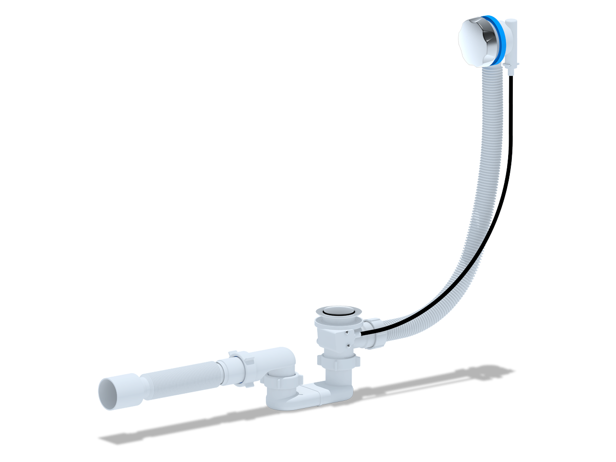 Перелив п/а с сифоном плоский 720 мм (металл) 375/40/50, ANI PLAST