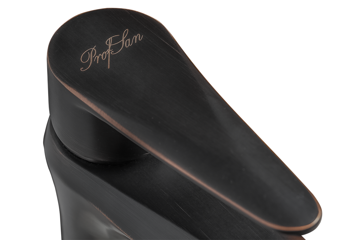 Смеситель для раковины ПРОФСАН ПСМ-301-6 STEEL нержавеющая сталь AISI-304 высокий тип См-УмОЦБА Черн