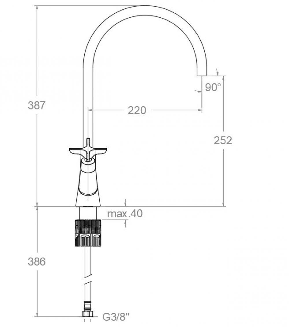 Смеситель для кухни ADAGIO 910601OC золото