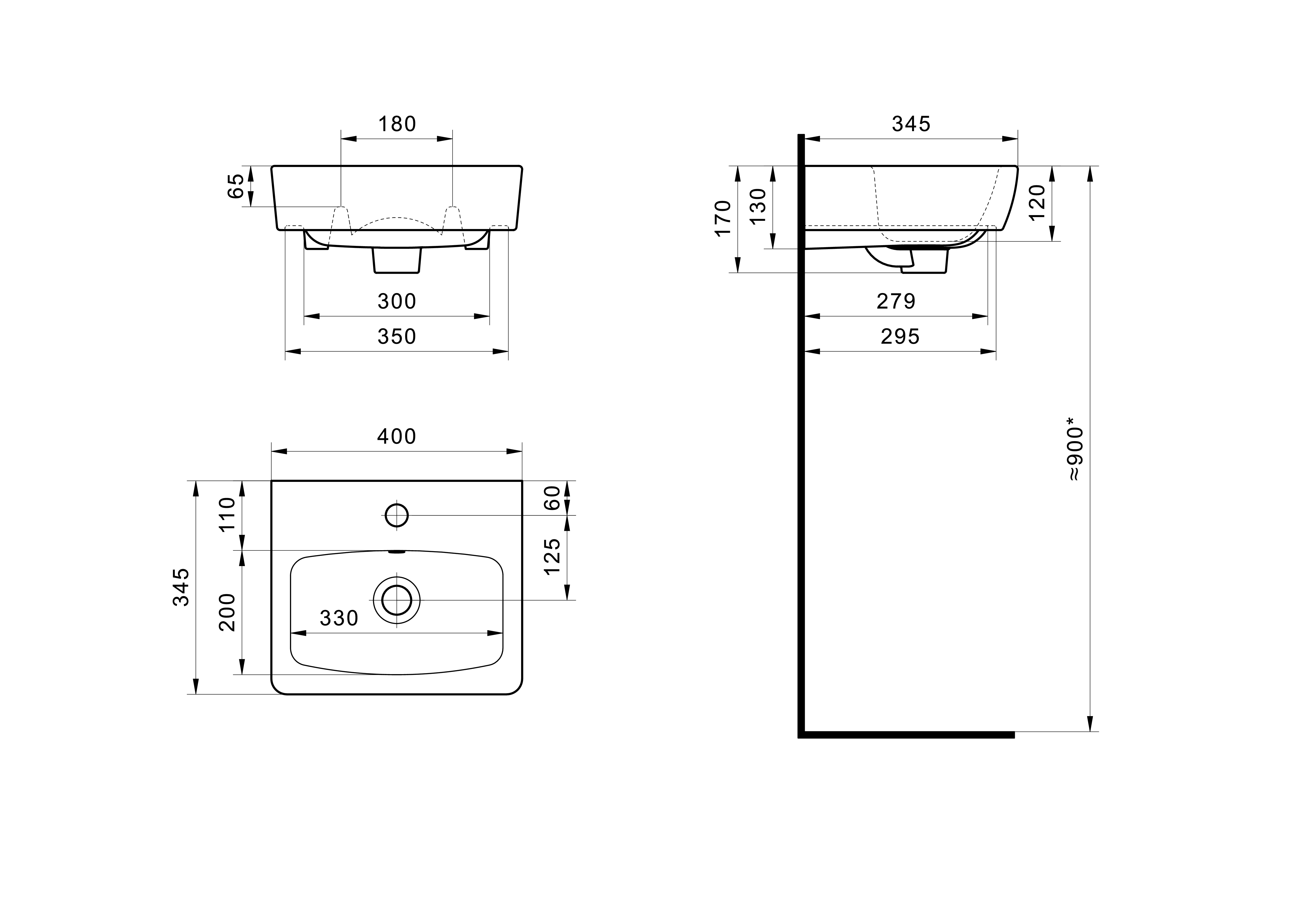 Раковина SANTEK Нео 40 мебельная белый (WH302183)
