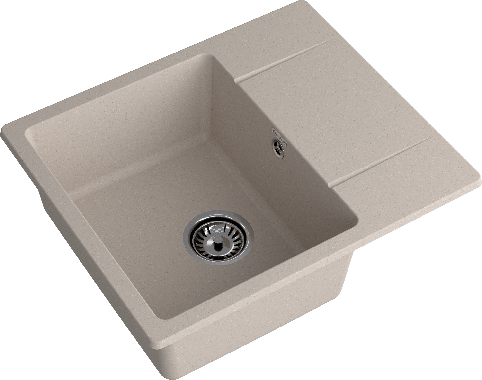 GRANFEST Мойка URBAN 258L 1-чаша+крыло 580*490мм песочный арт.GF-UR-