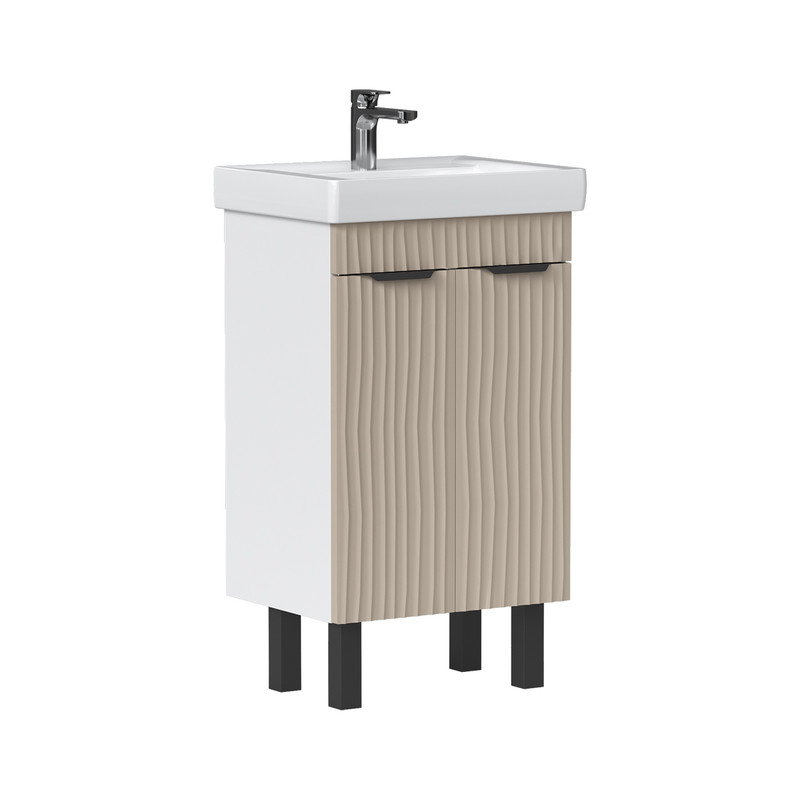 Тумба Lotti 50, напольная 2 дв., латте (под раковину Тигода 50), VOLNA