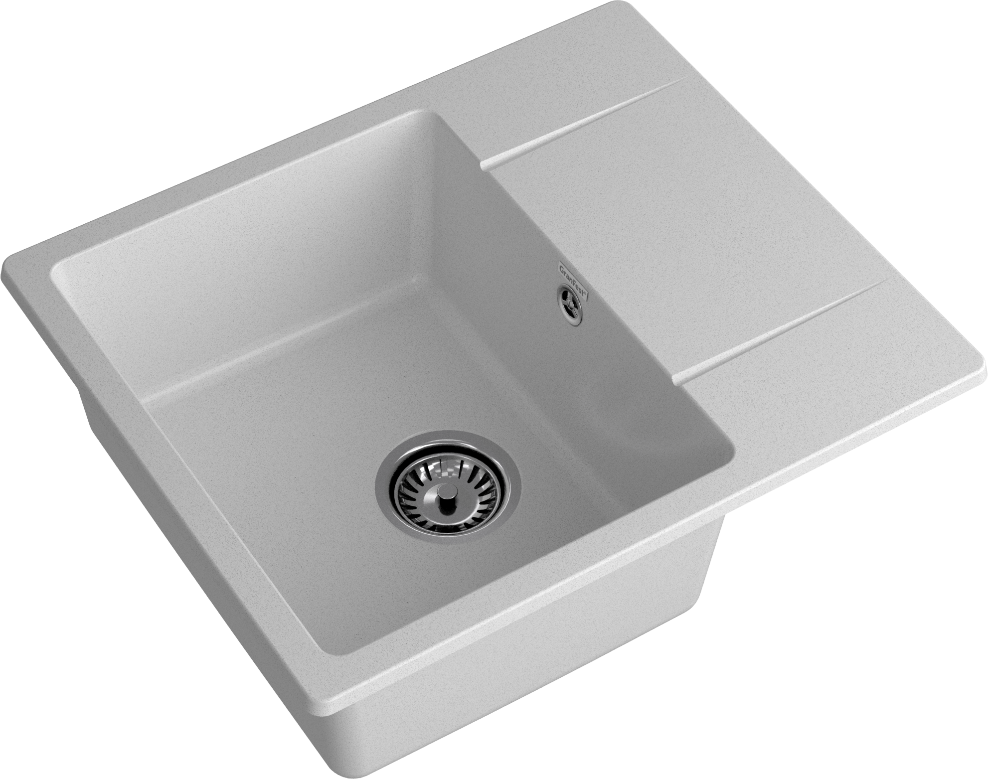 GRANFEST Мойка URBAN 258L 1-чаша+крыло 580*490мм серый арт.GF-UR-