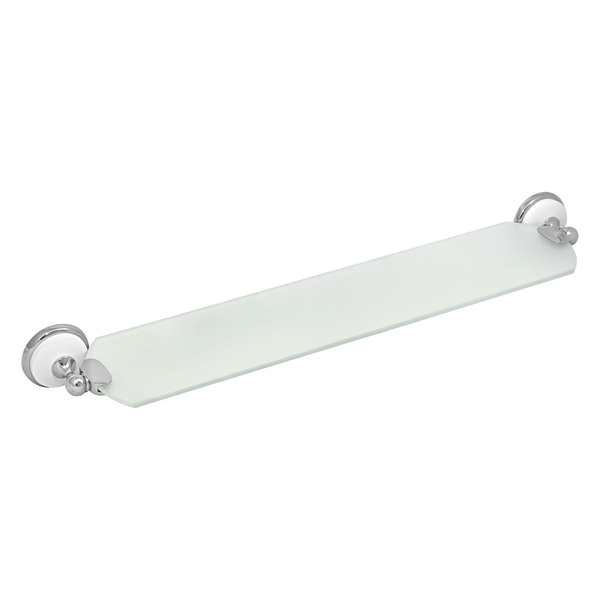 Полка стеклянная «Solinne», B-51111, хром, стекло-сатин, Коллекция Blanco