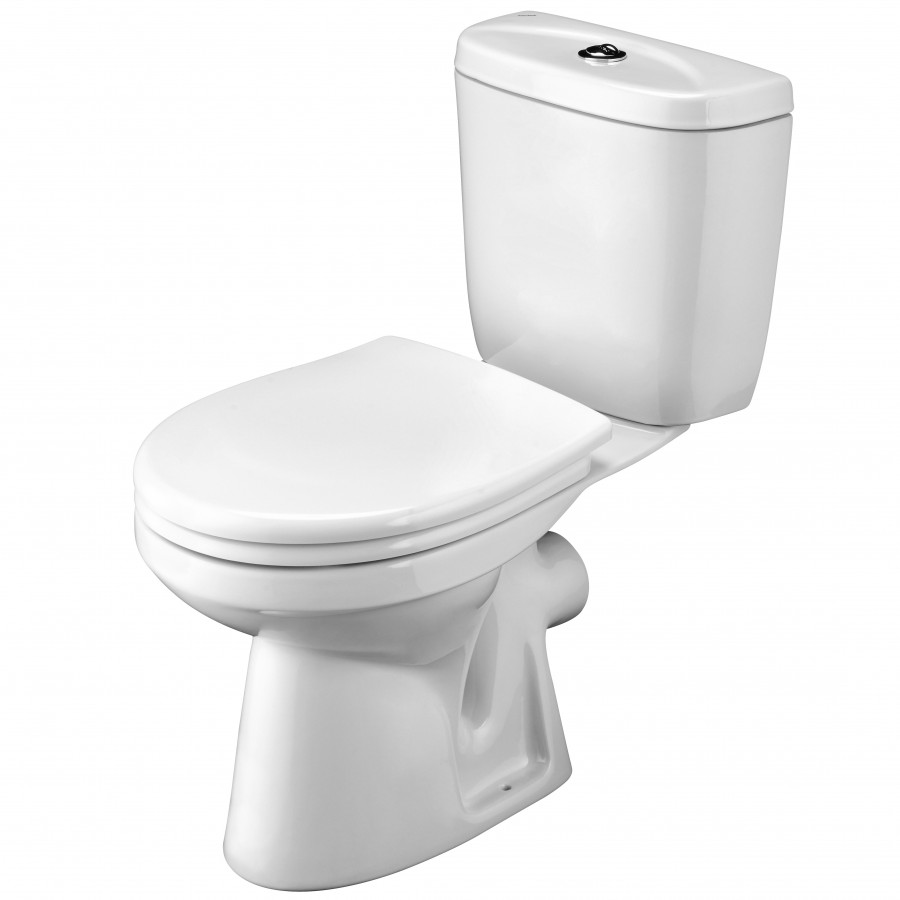 АНИМО Унитаз-компакт, горизонт. выпуск, 2-х реж. арматура, сиденье дюропласт. САНТЕК 