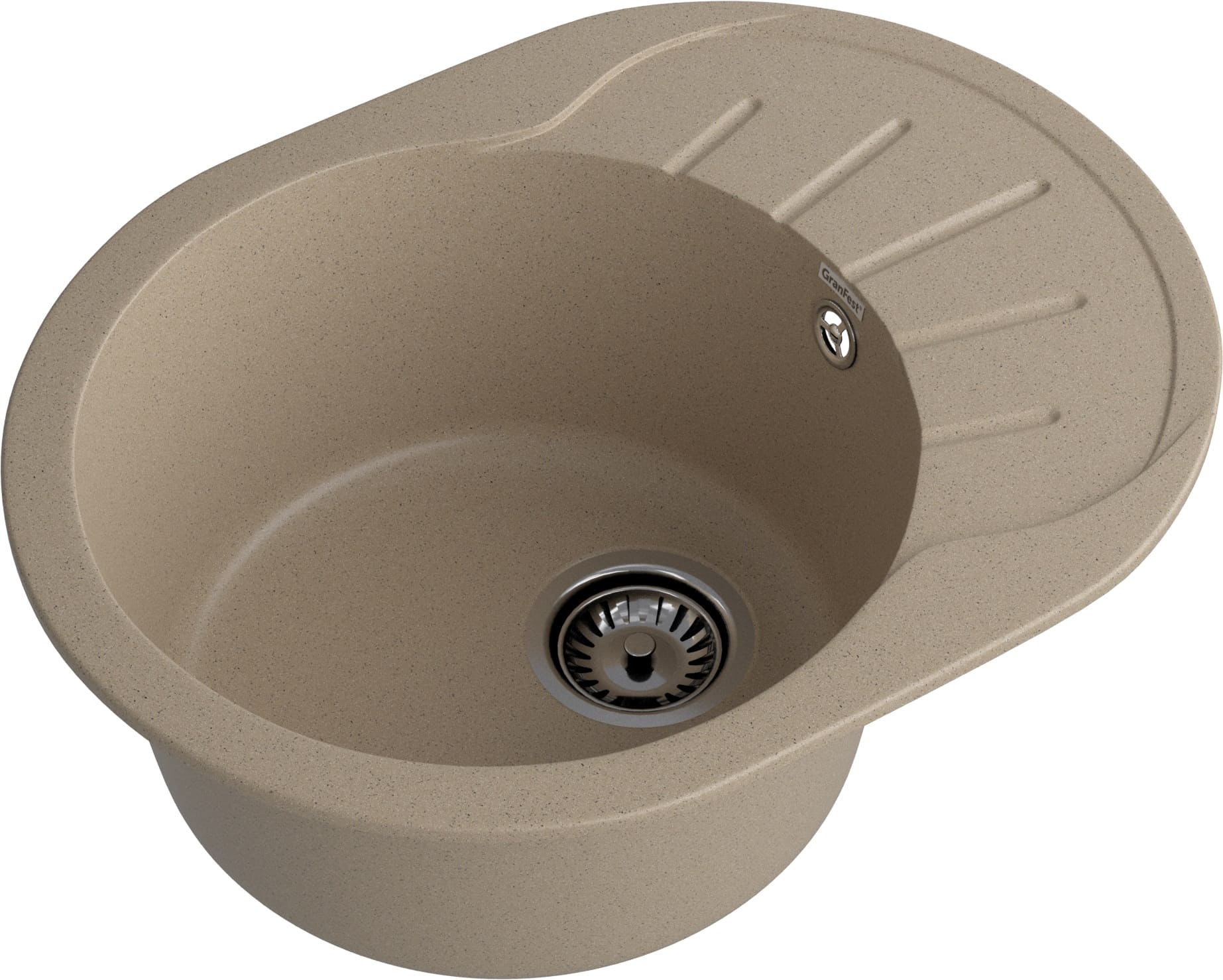 GRANFEST Мойка композит RONDO GF-R--580L  чаша с крылом 579*445мм  песочный арт.GF-