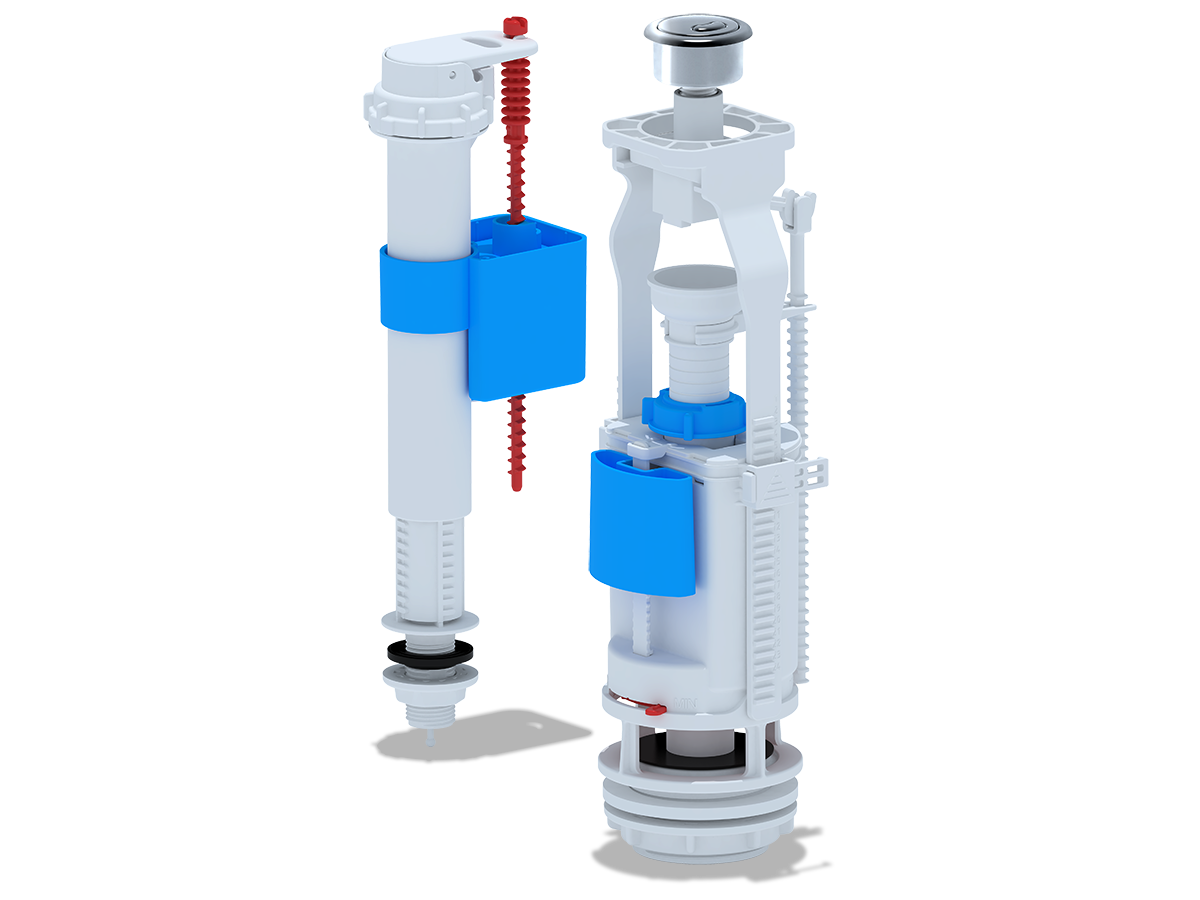 Набор с ниж. подв. 1/2 пласт. кнопка хром. двойная,ANI PLAST	